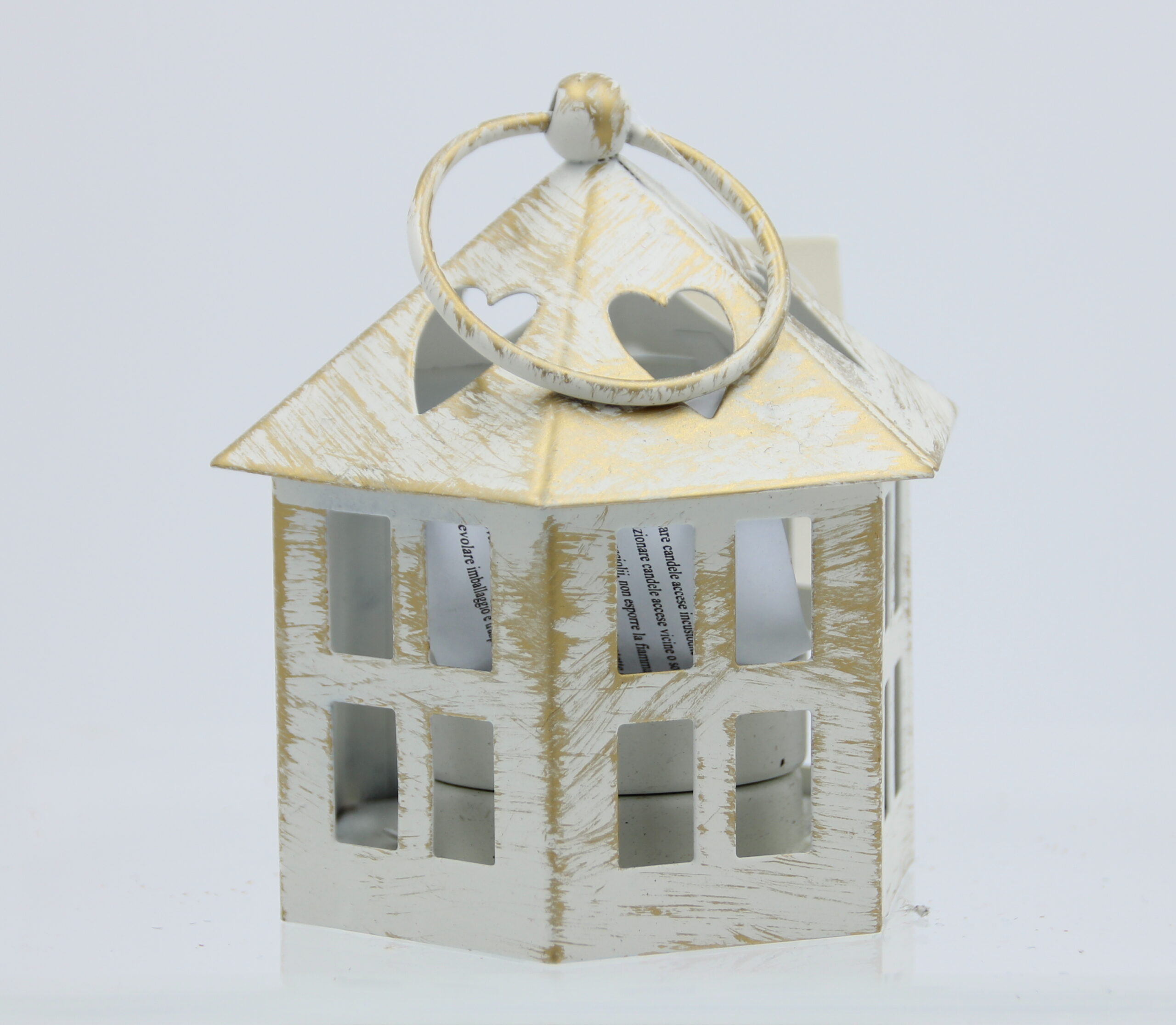 Lanterna Marocchina Vintage In Metallo Con Effetto Ruggine - Portacandela Rotondo Per Illuminazione Natalizia - Fatto A Mano - 12x12x10 Cm - Regalo Decorativo